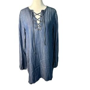Cloth & Stone Long Sleeved Tencel Chambray Dress Size Small